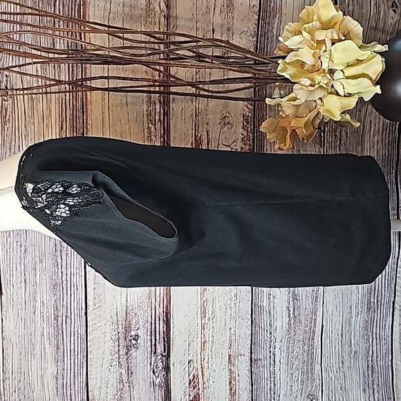 NEW LAUREN RALPH LAUREN BLACK CROCHET SHORT SLEEVE PULLOVER KNIT TOP - Picture 9 of 16